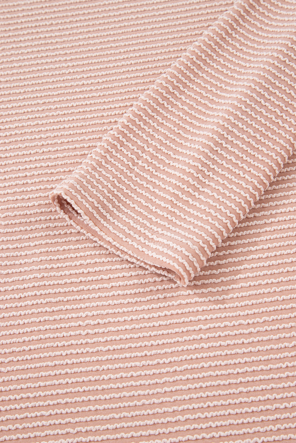 Corded Knit Drawstring Cowl Neck Top