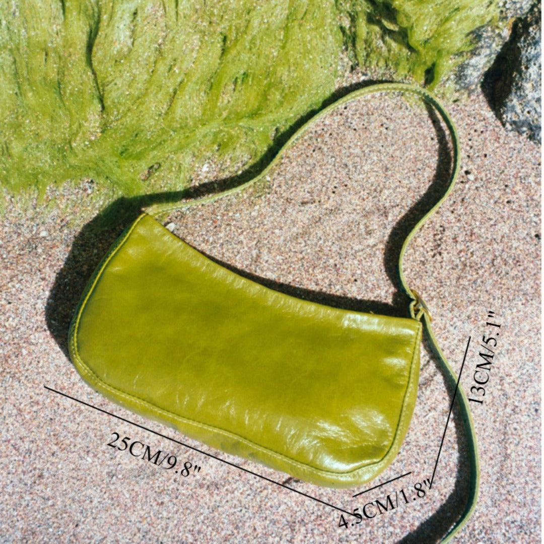 Underarm baguette bag, fashion shoulder bag, bag women's simple and versatile underarm bag, oil wax leather handbag women hobo