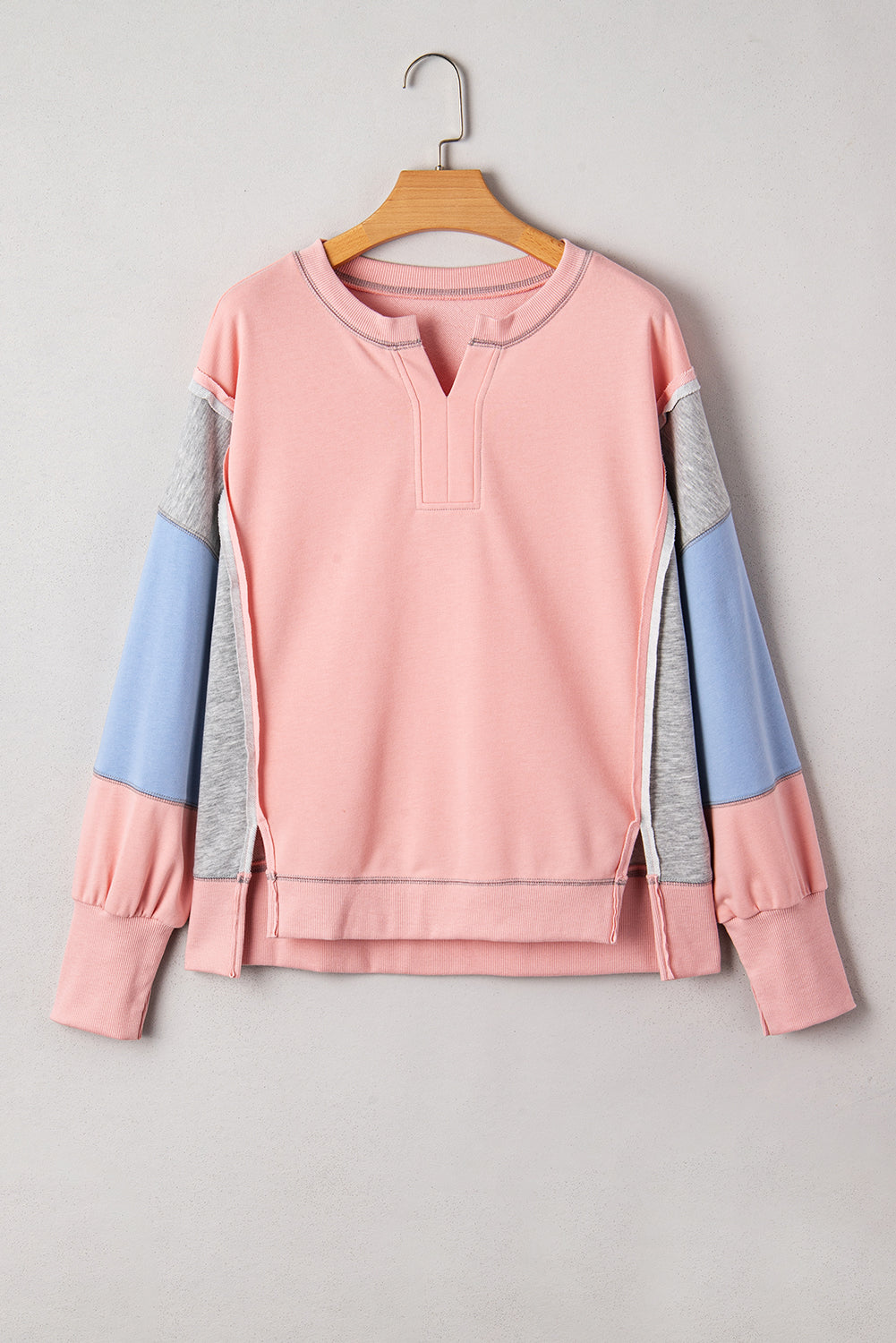 Colorblock Patchwork Reverse Seam Sweatshirt