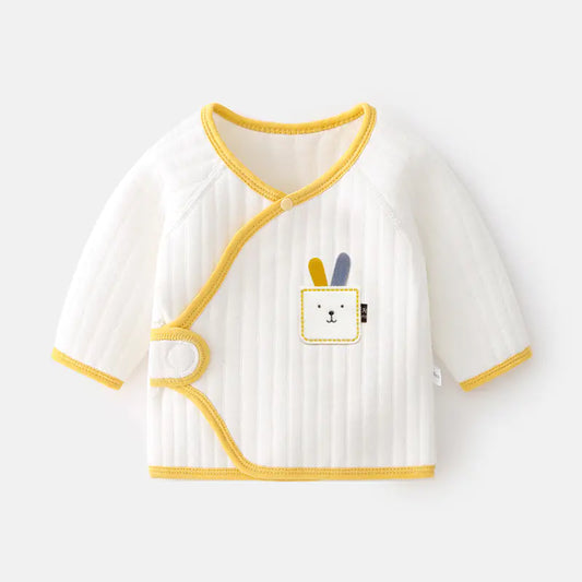 Summer Newborn Baby Girl Ruffle Sleeve Cotton Tee - # BAAA1111010002