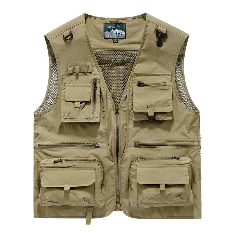 Men's Quick-Dry Mesh Outdoor Vest with Multiple Pockets