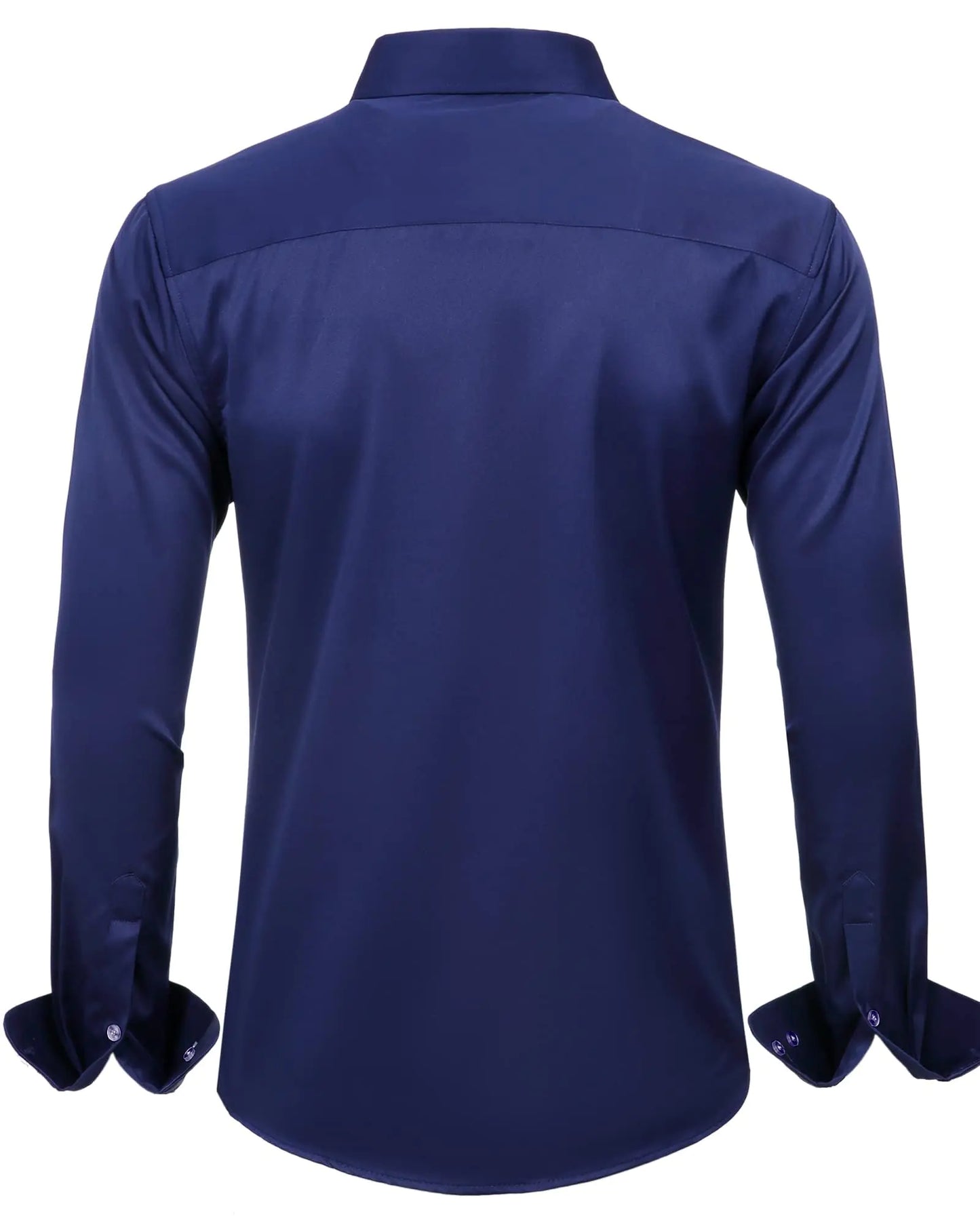 J.VER Boy's Long Sleeve Dress Shirts Solid Stretch Wrinkle-Free Shirt Kids Casual Button Down Shirts Navy Blue 6 Years - # BOAA12510006