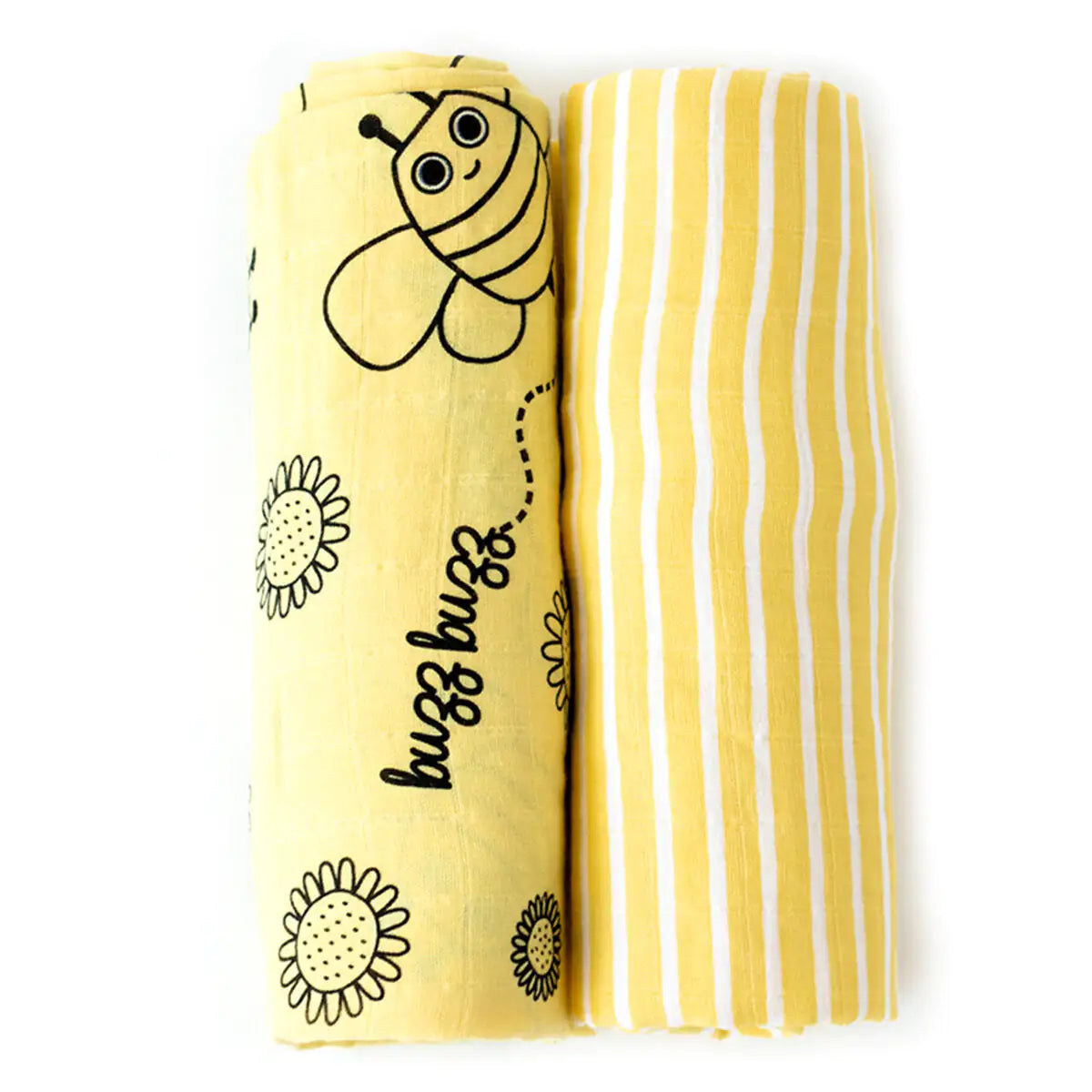 Milk&Moo Set of 2 Buzzy Bee Baby Muslin Swaddle Blanket - # BAGE41210020