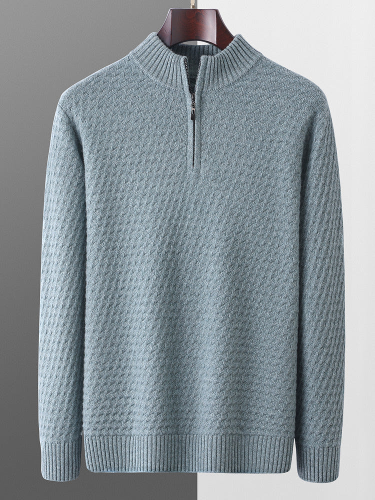 Men's Pure Wool Thickened Half Turtleneck Sweater