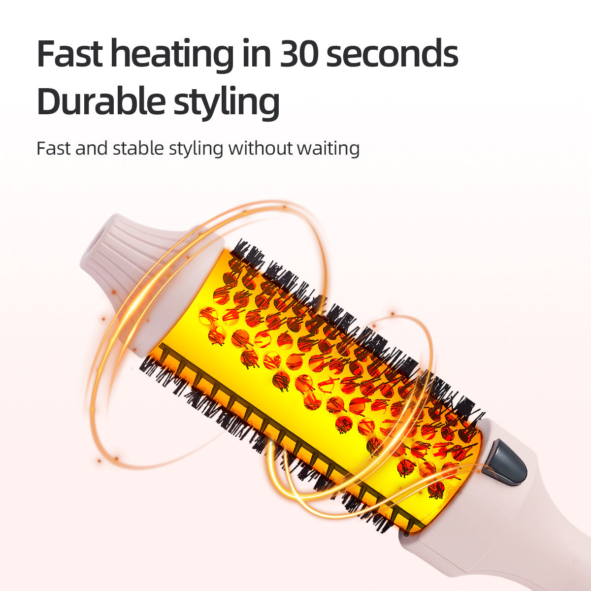 Fluffy straightening and curling hair brush