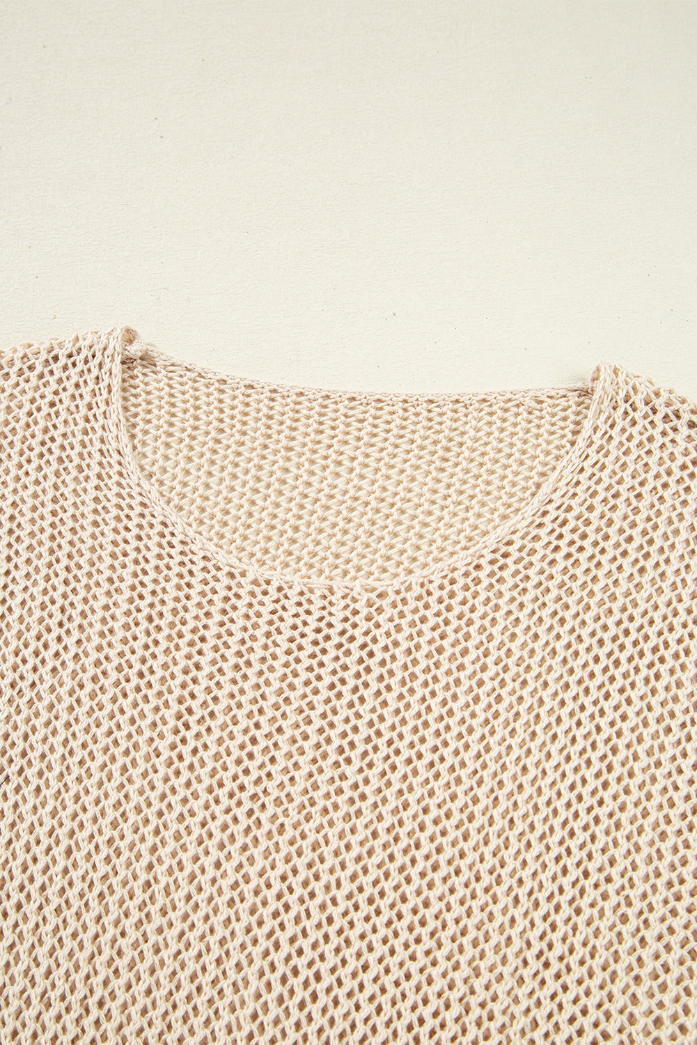 Solid Crochet Hollow-Out Sweater