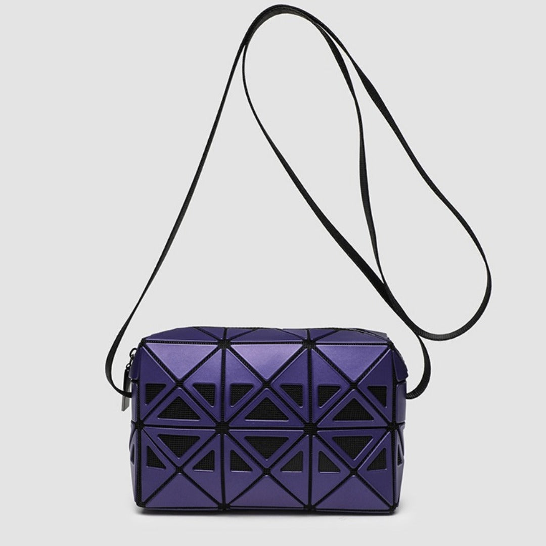 Fashion mini square box, hollow geometric design splicing crossbody bag, fashion commuter shoulder Crossbody bag, small square purse