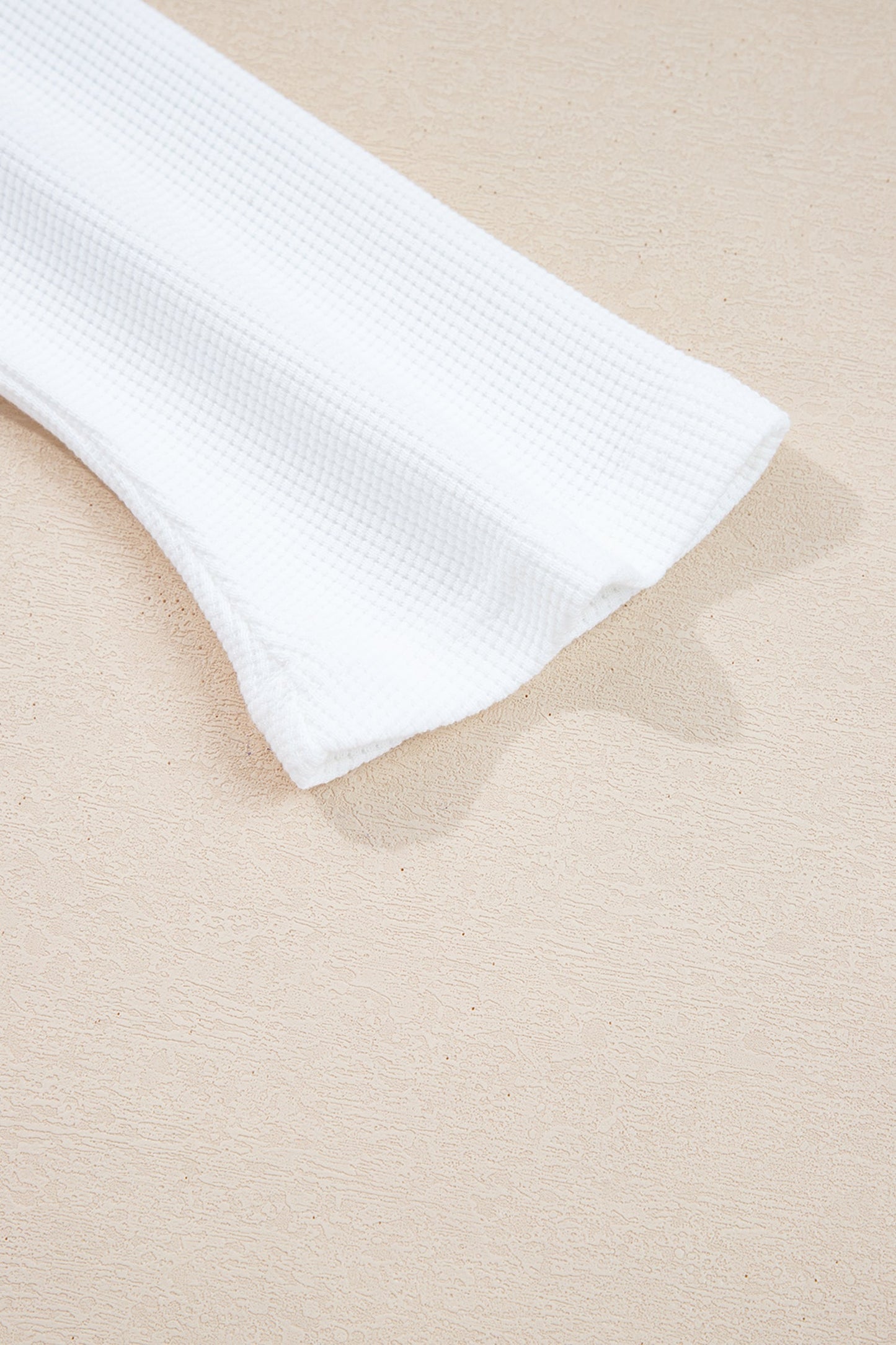 Solid Waffle Ribbed Patchwork Dolman Sleeve Oversized Top