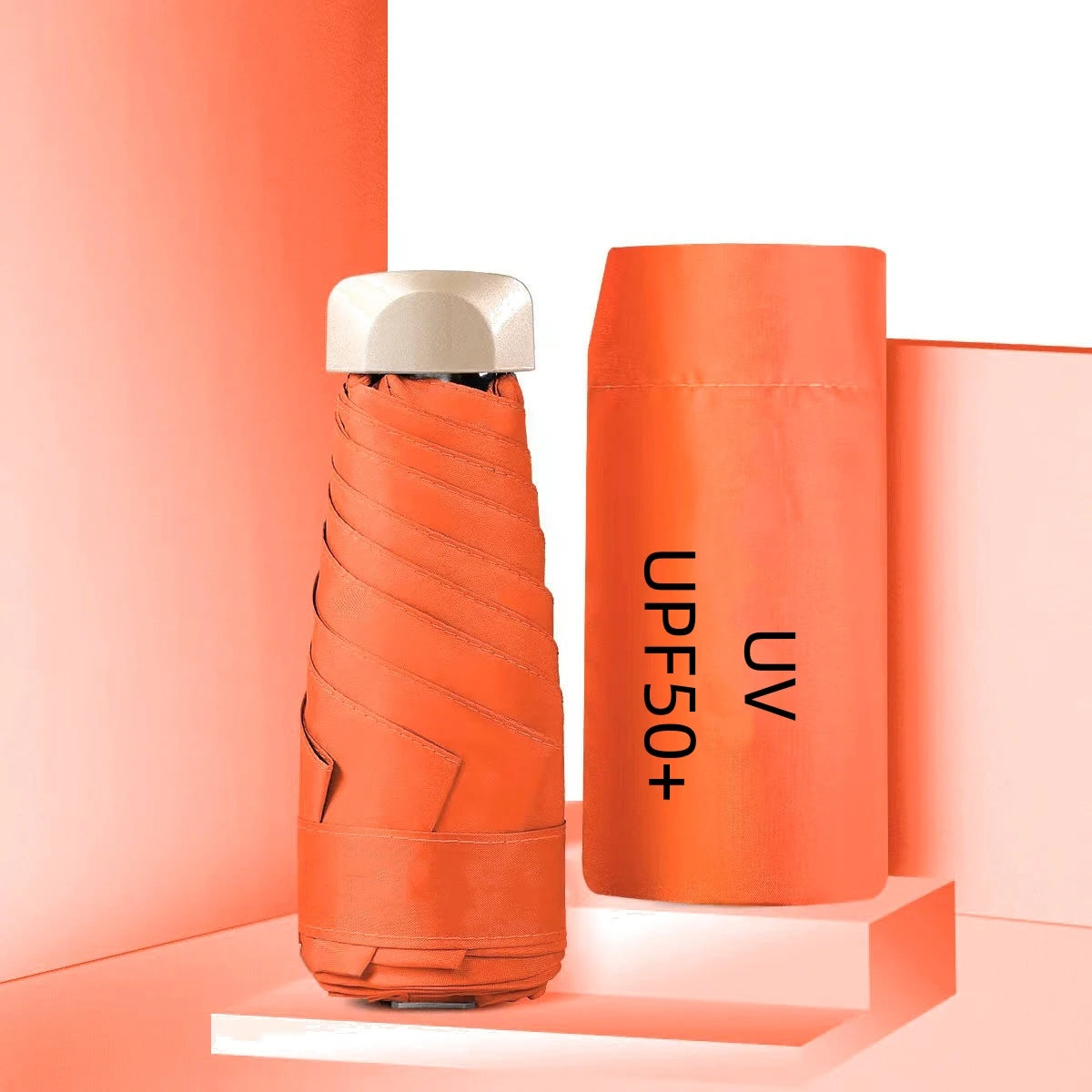 UPF50+ Umbrella Mini Pocket Sun Shade Umbrella Portable Vinyl Folding Rain Travel Umbrella UV Protection Parasol Capsule