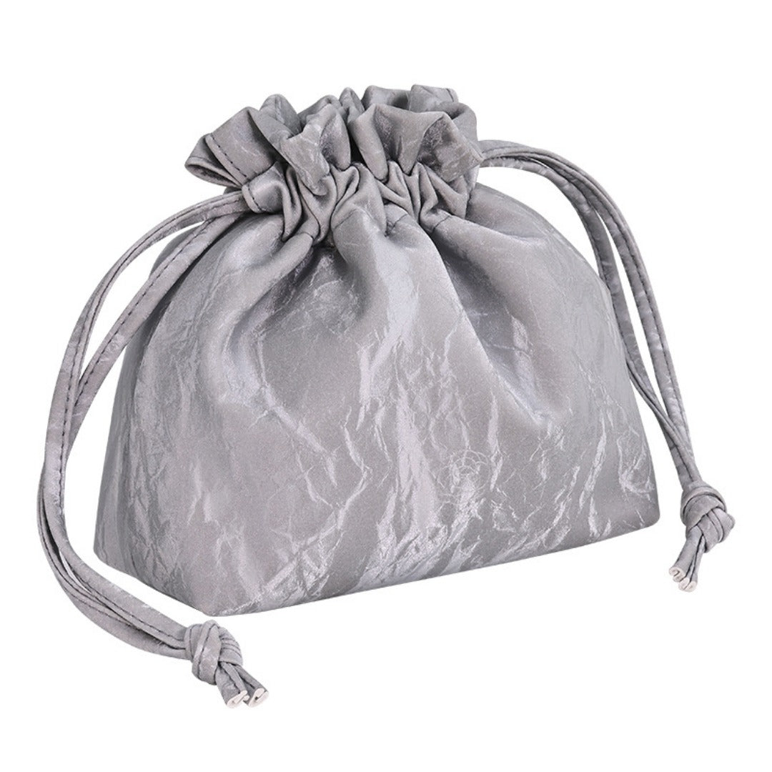 Bundle Mouth Cosmetic Bag – Large Capacity Storage Portable Makeup Bag for Women, Stylish and Functional Design for Everyday Use