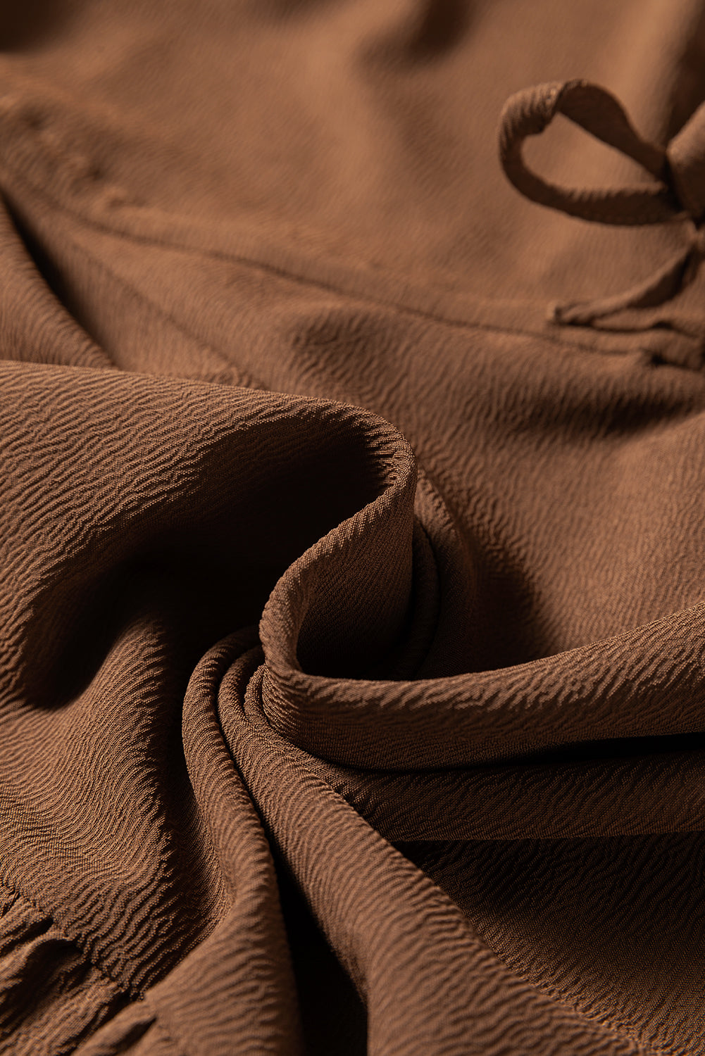 Solid Buttoned V-Neck Long Sleeve Tiered Maxi Dress