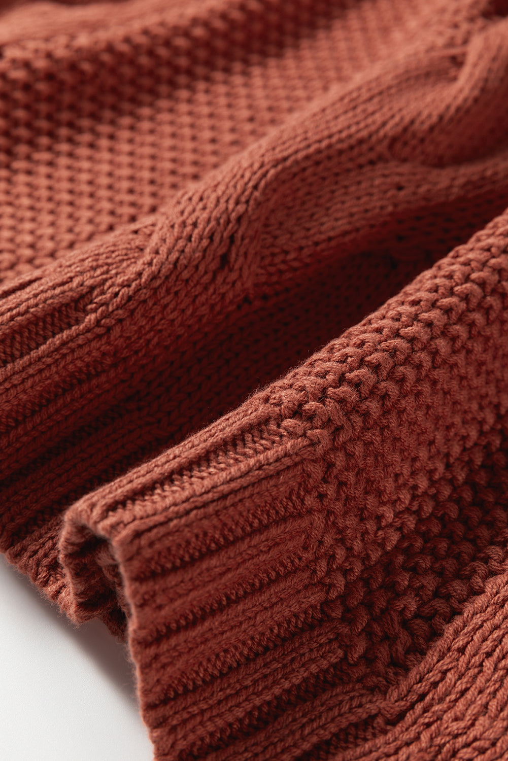 Textured Chunky Knit Long Sleeve Sweater