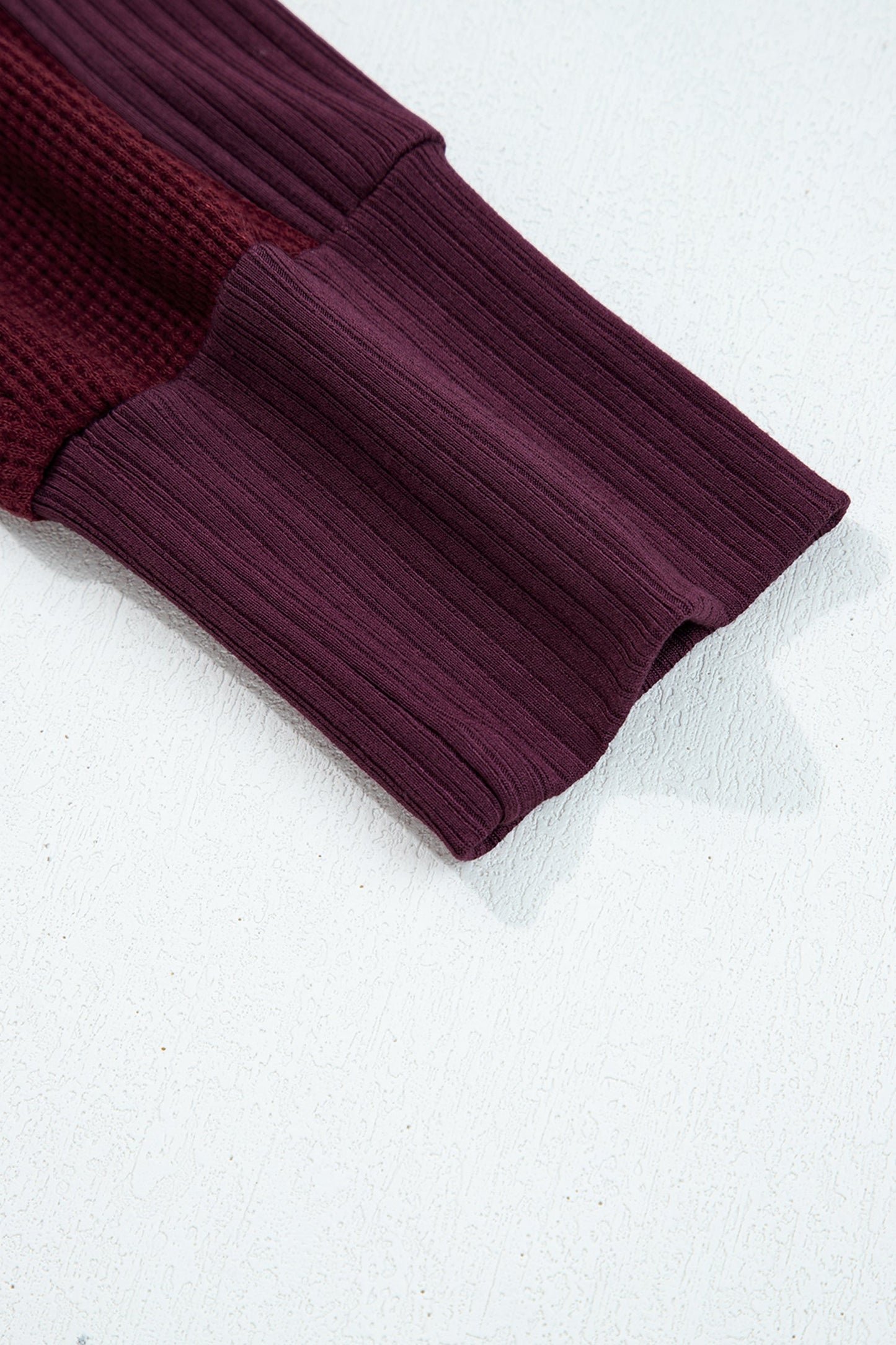 Waffle Zip Up Snap Button Hooded Jacket