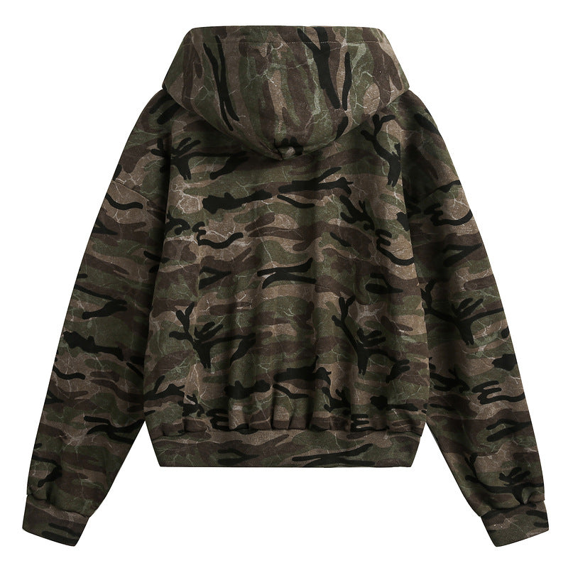Retro camouflage short coat