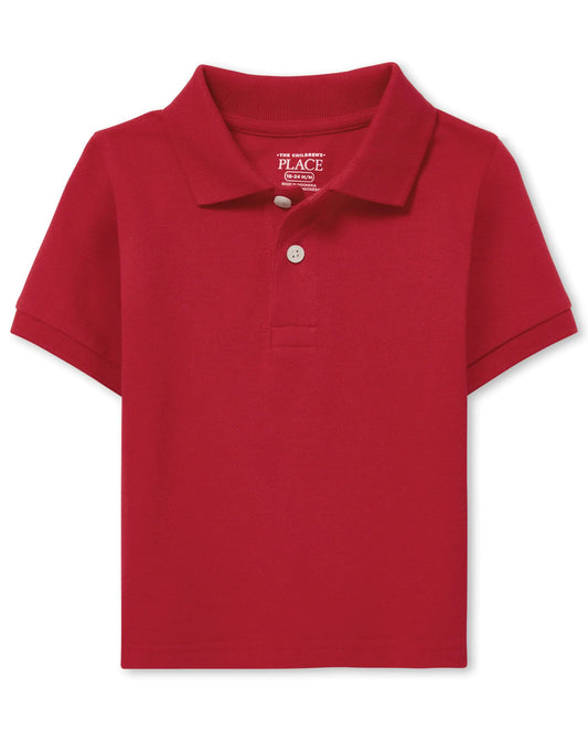 The Children's Place baby boys Fashion Color Short Sleeve Pique Polo 5T Classic Red Single - # BOAA11510005