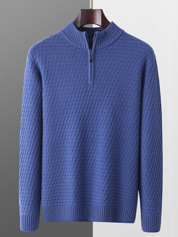Men's Pure Wool Thickened Half Turtleneck Sweater