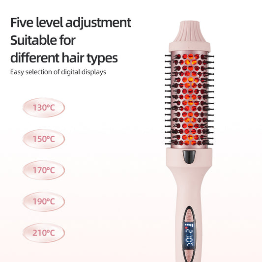 Fluffy straightening and curling hair brush