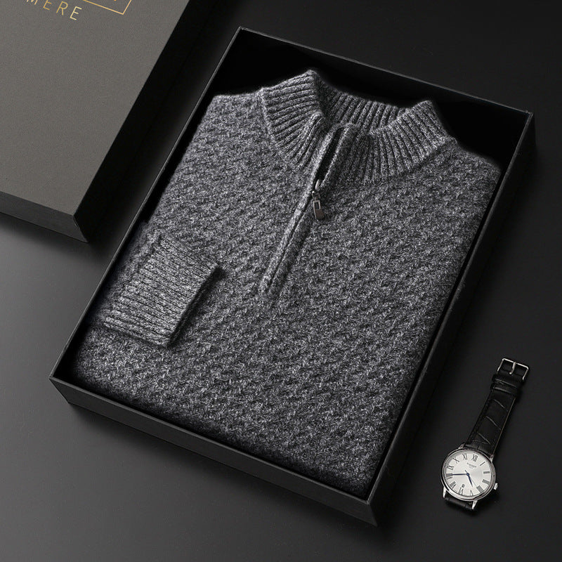 Men's Pure Wool Thickened Half Turtleneck Sweater