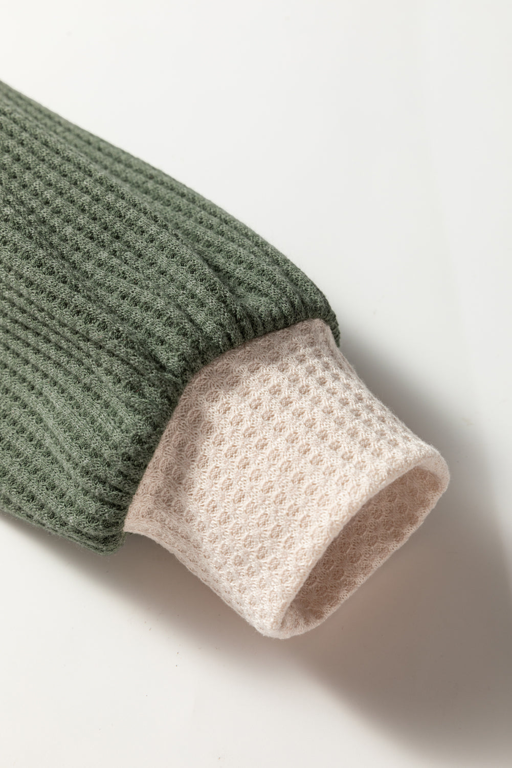 Colorblock Waffle Knit Raglan Sleeve Top