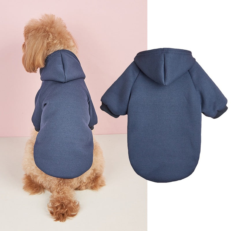 Classic Solid Color Hooded Pet Sweater for Dogs and Cats