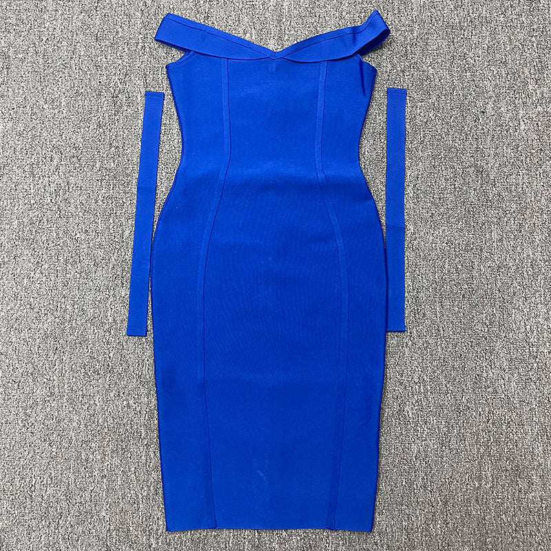 Double Shoulder Strap Bow Slim-fit Hip dress