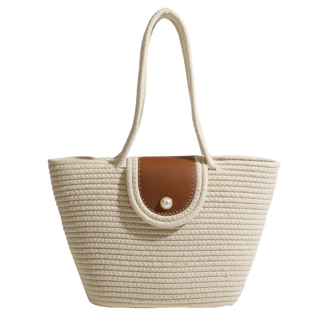 Large capacity hobo tote bag, beach bag weaving, bag women's woven handbag, casual vegetable basket bag underarm bag