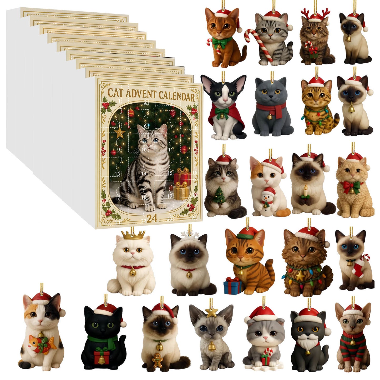 Cat Lovers Christmas Tree Decoration Acrylic Pendant