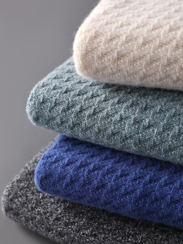 Men's Pure Wool Thickened Half Turtleneck Sweater