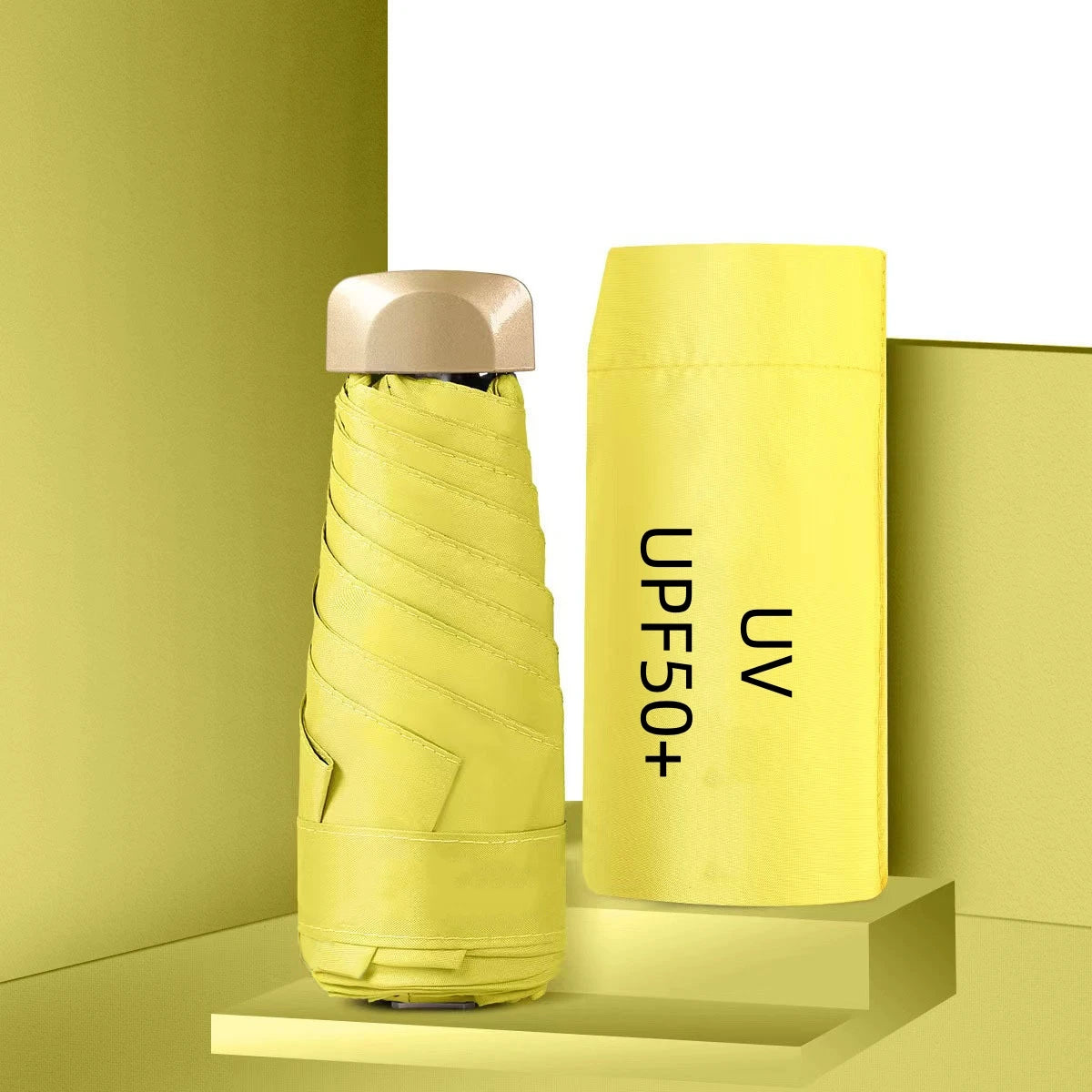 UPF50+ Umbrella Mini Pocket Sun Shade Umbrella Portable Vinyl Folding Rain Travel Umbrella UV Protection Parasol Capsule