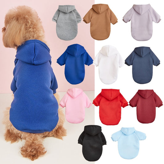 Classic Solid Color Hooded Pet Sweater for Dogs and Cats