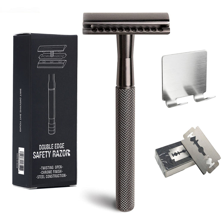 Women's safety knife holder with manual shaving kit