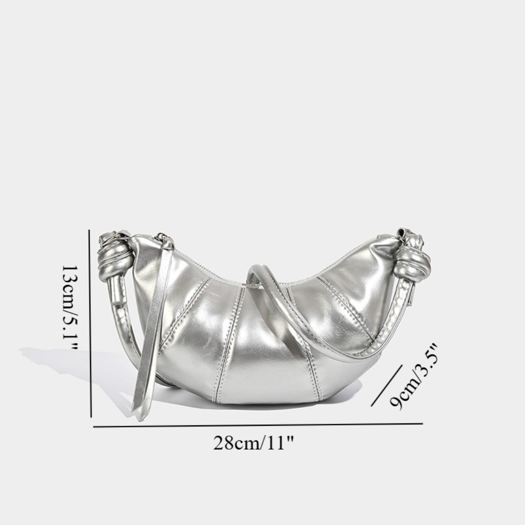 Small crossbody croissant bag, spring and summer girls casual simple solid color crossbody bag, daily commuting small shoulder bag