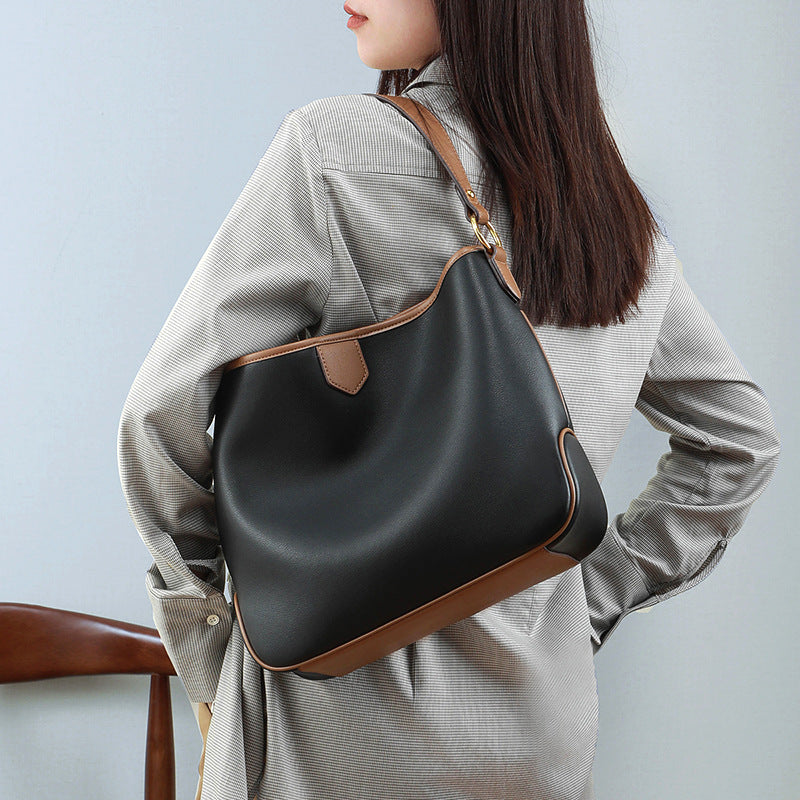 Genuine leather hobo handbags  trendy large-capacity commuter bag 5740