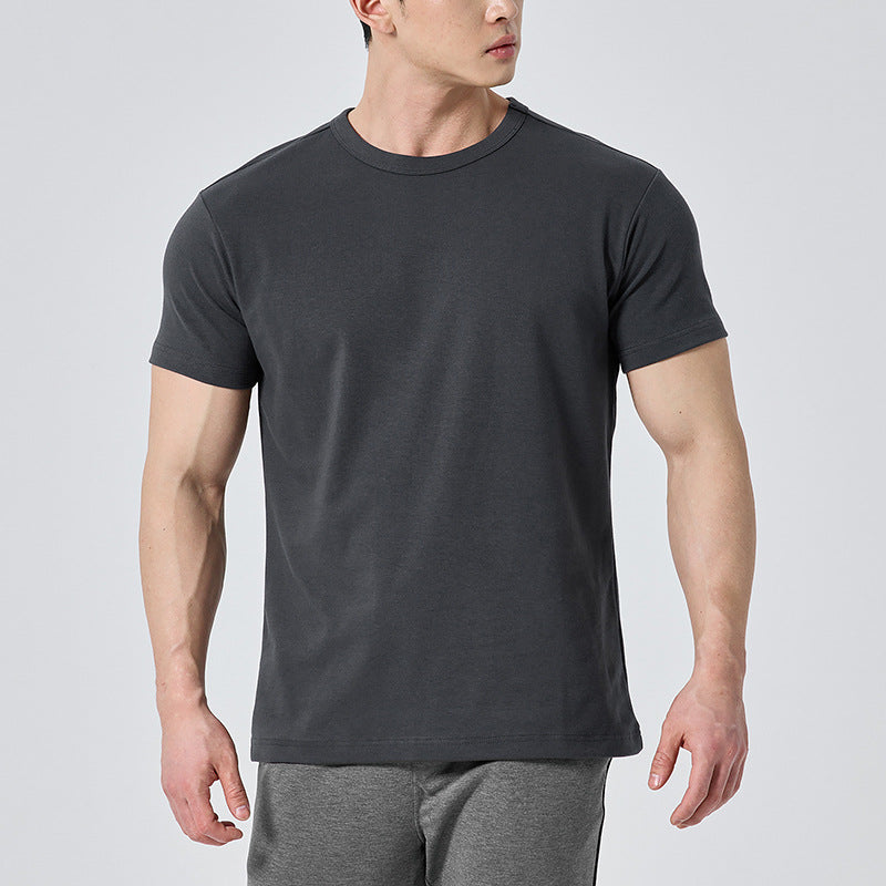 Men's short-sleeved round-neck fitness exercise
