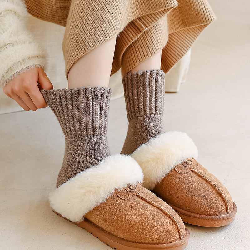 Warm Fleece-Lined Wool Socks for Winter