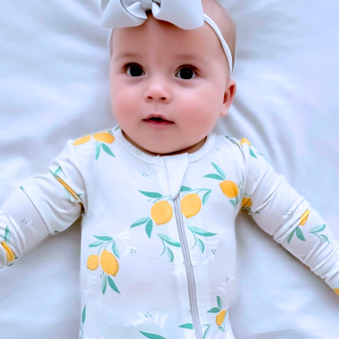 Amalfi Coast Lemon Gray Zippered Romper