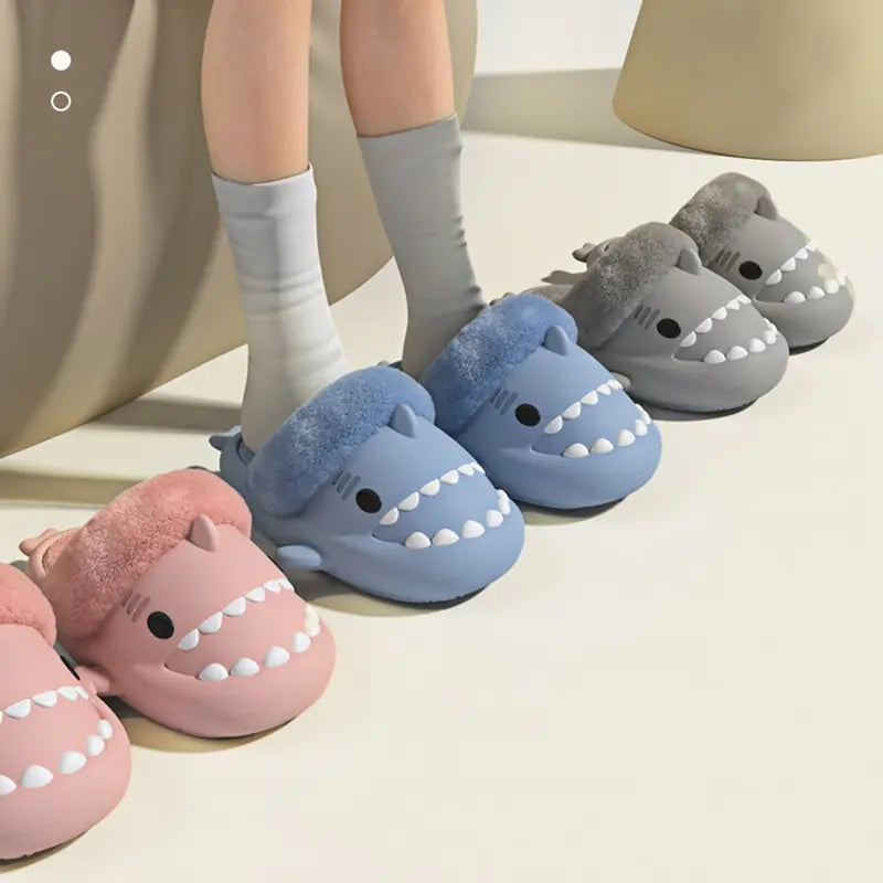 Winter Plush Shark Slippers - # BOAA73410008