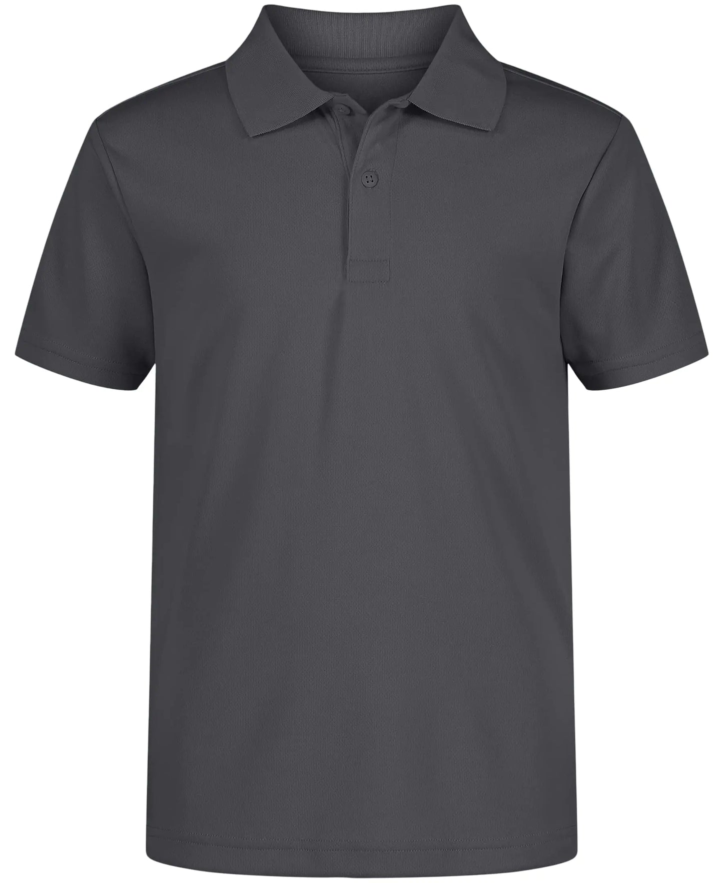 Nautica Boys' School Uniform Short Sleeve Polo Shirt, Button Closure, Moisture Wicking Performance Material 8 Dark Charcoal - # BOAA11510002