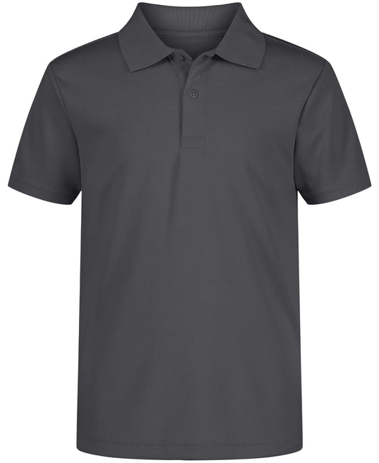 Nautica Boys' School Uniform Short Sleeve Polo Shirt, Button Closure, Moisture Wicking Performance Material 8 Dark Charcoal - # BOAA11510002