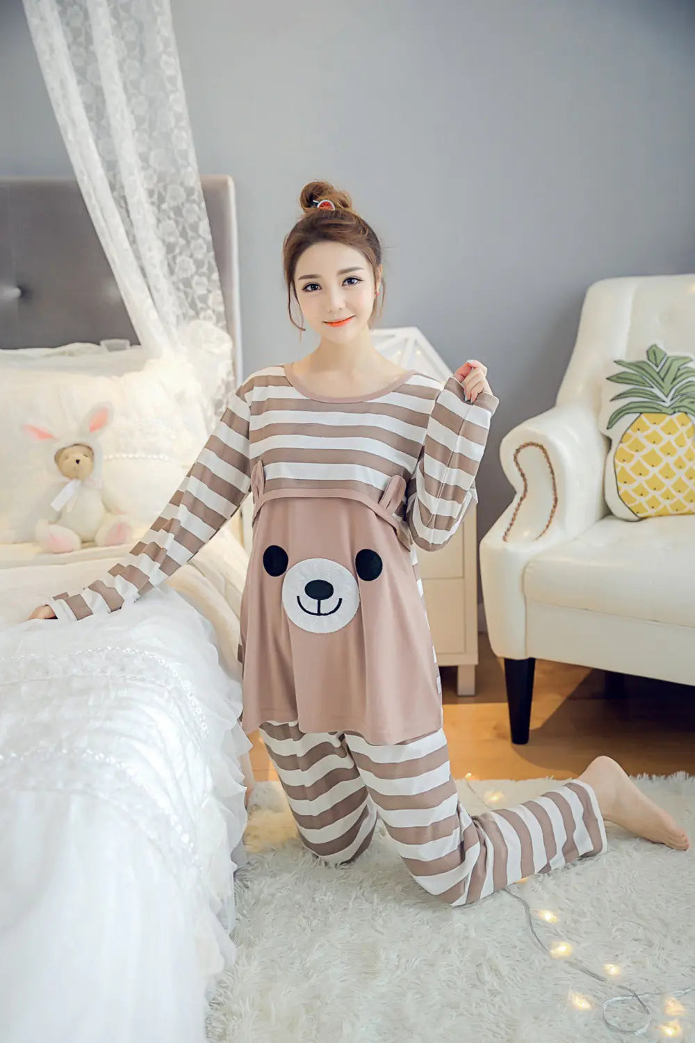 Spring Summer Maternity Pajamas for Nursing Mothers - # BAGE211510130-NURSG