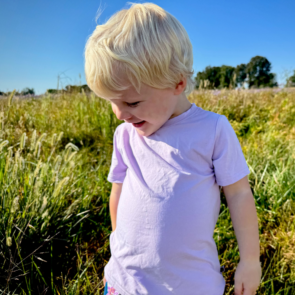 Bamboo Short Sleeve Crew Neck Tee in Lilac