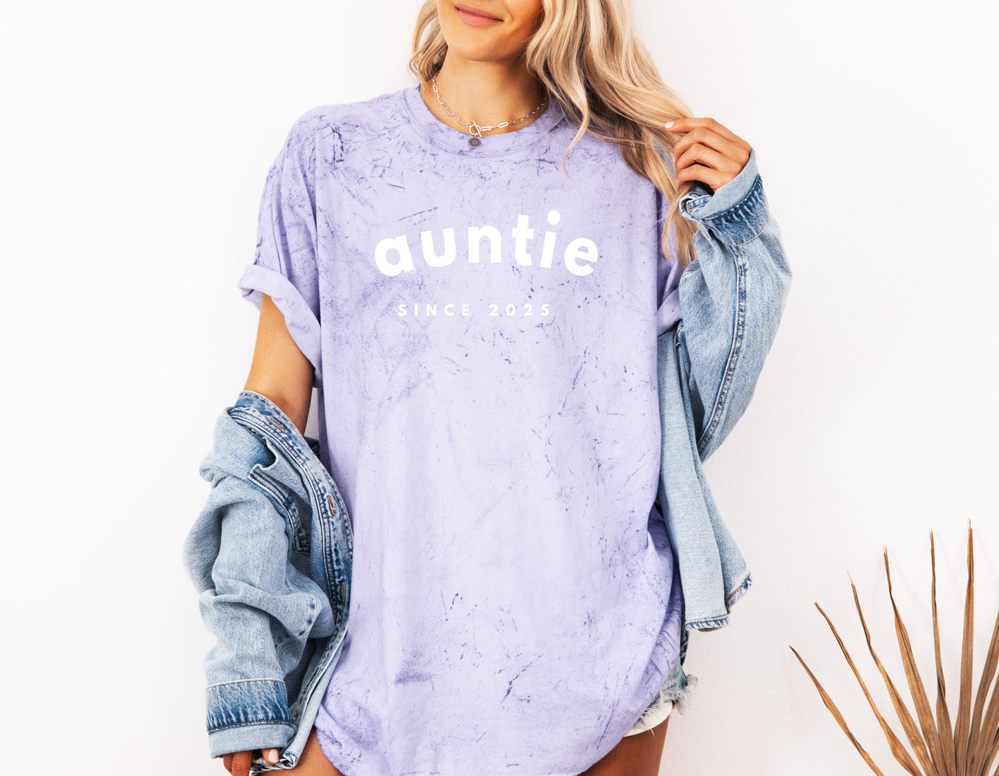 Aunt Personalized Est Year Comfort Colors Graphic Tees (Sportan Font)