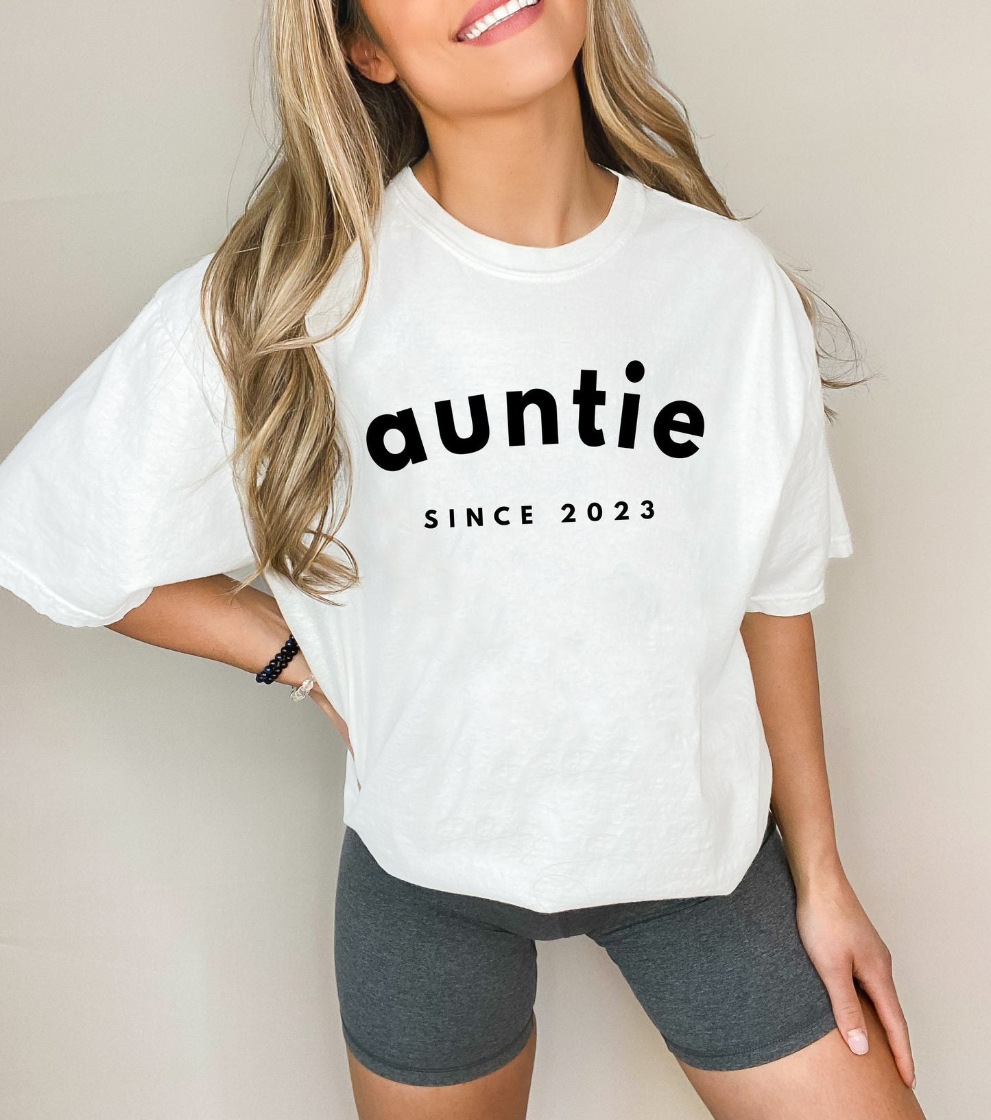 Aunt Personalized Est Year Comfort Colors Graphic Tees (Sportan Font)