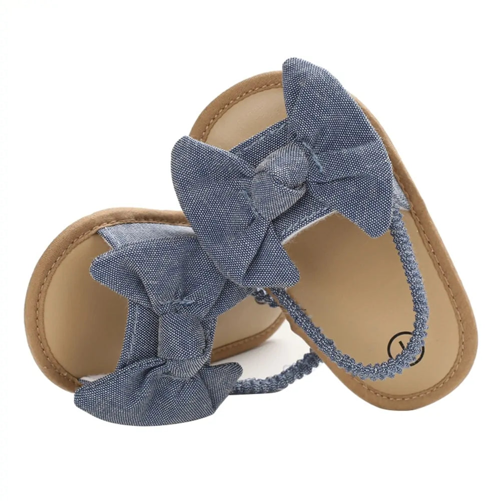 Baby Girls Bow Knot Sandals: Summer Soft Sole Princess Shoes - # GIAA71310001