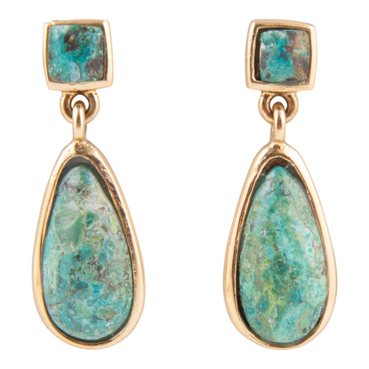 Smooth Teardrop Earring - Chrysocolla