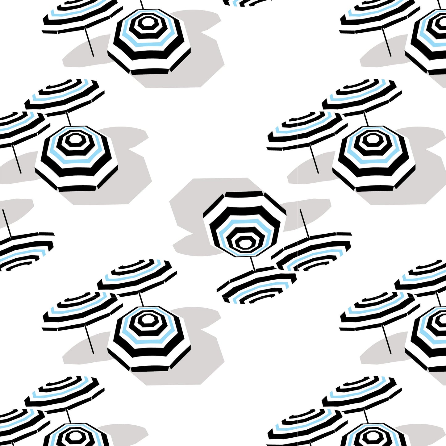 Amalfi Coast Beach Umbrella Black and White Zippered Romper