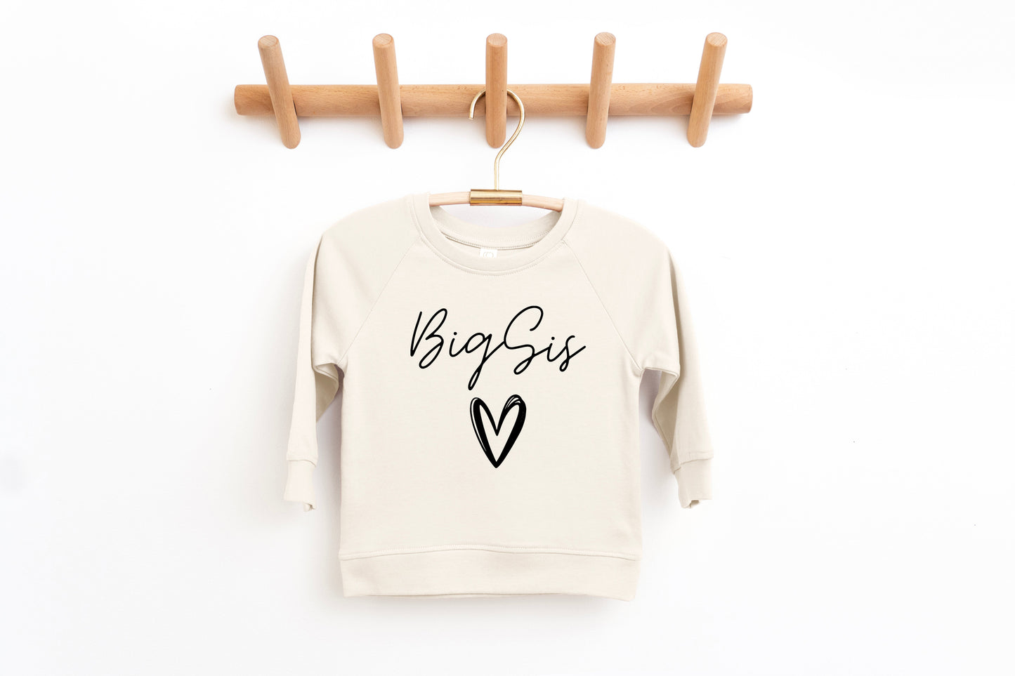Big Sis Heart Organic cotton Pullover(Cursive)