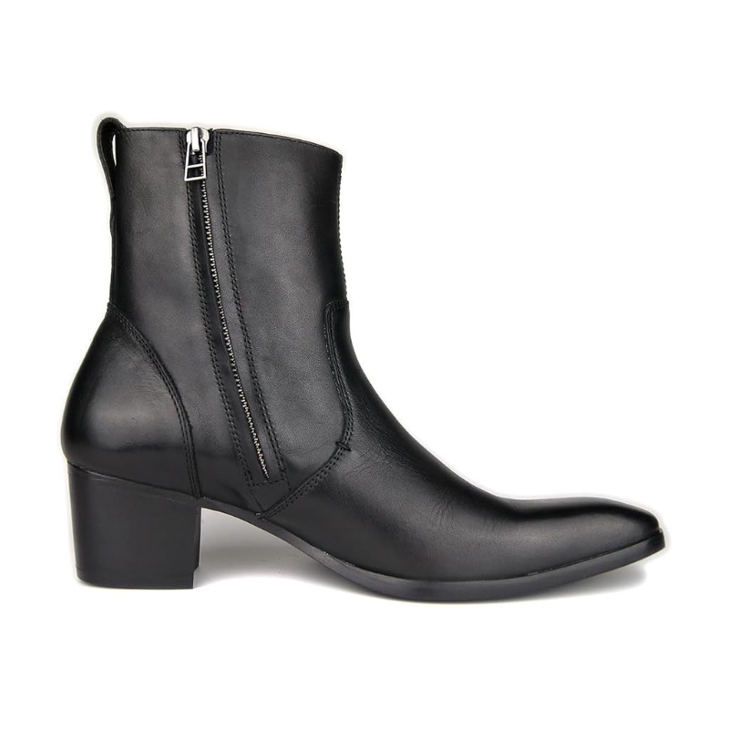 Dress Boot for Men Leather Chelsea Boots Mild Heel Shoes OS-JY002-US