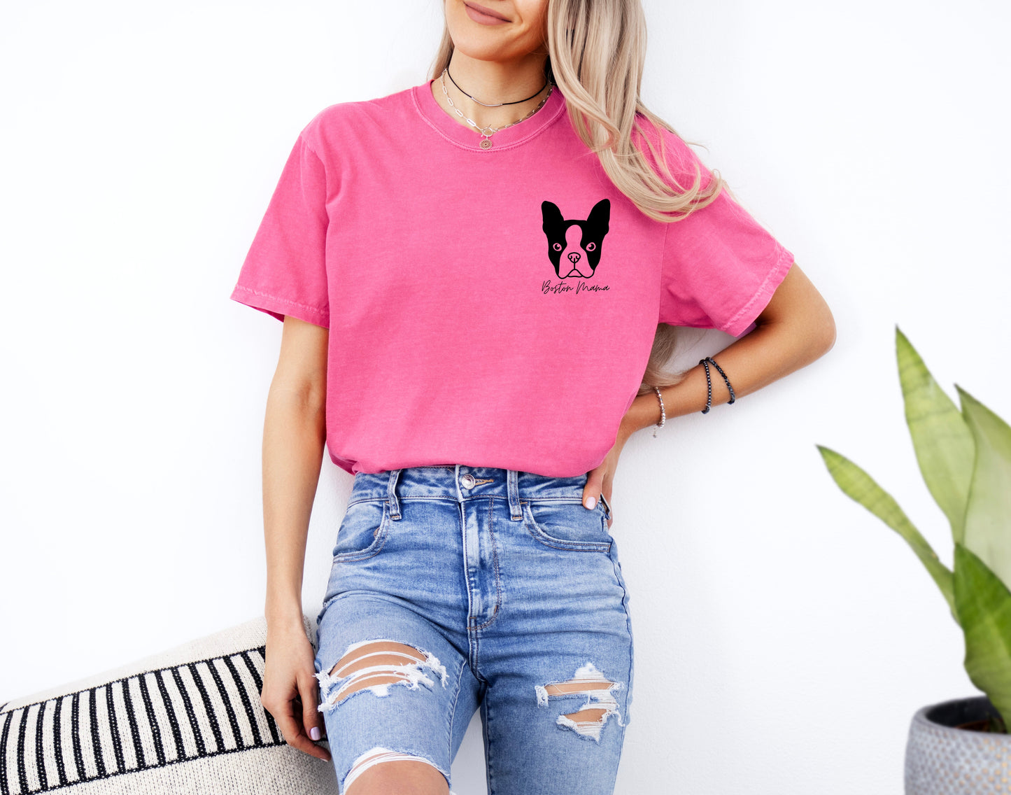 Boston Terrier Dog Mom Comfort Colors T Shirt