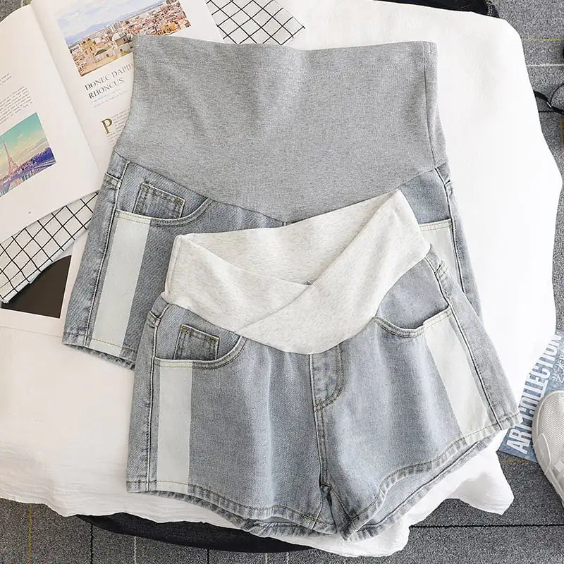 Maternity Denim Shorts with Belly Lift for Comfort - # WOM21610006 - PRG